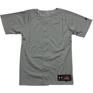 Under Armour Light Gray Performance Button-Up Jersey Blank Size Youth Medium NEW